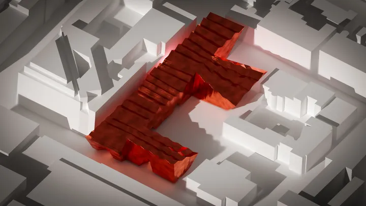 Crumpled — A facade that remembers being folded.